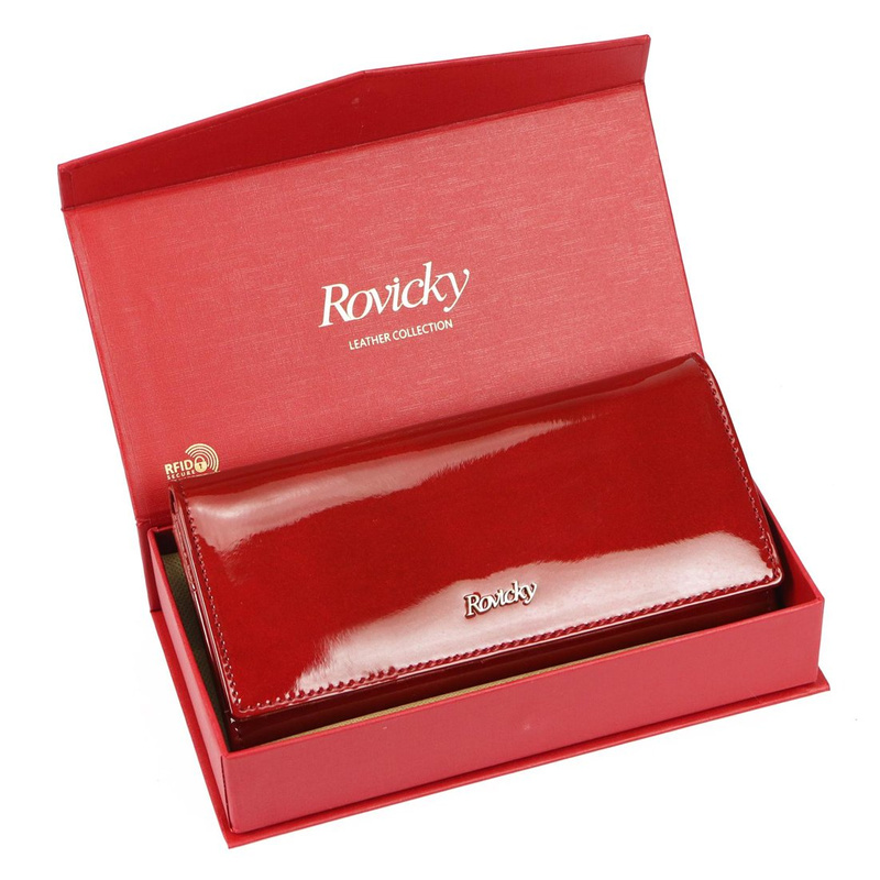 Skórzany damski portfel Rovicky 8802-MIRN RFID