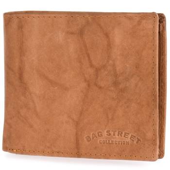 Camelowy skórzany portfel męski lekki pojemny Bag Street T41