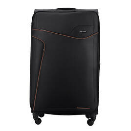 Duża walizka miękka L Solier STL1651 czarna-brązowa