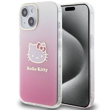 Hello Kitty HKHCP15SHDGKEP iPhone 15 / 14 / 13 6.1" różowy/pink hardcase IML Gradient Electrop Kitty Head