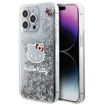 Hello Kitty HKHCP15XLIKHET iPhone 15 Pro Max 6.7" srebrny/silver hardcase Liquid Glitter Charms Kitty Head