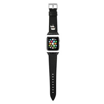 Karl Lagerfeld Pasek KLAWLOKHK Apple Watch 42/44/45mm czarny/black strap Saffiano Karl Heads