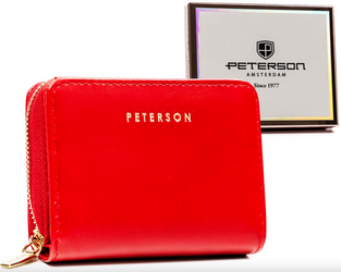 Mały portfel damski z gładkiej skóry ekologicznej  - Peterson
