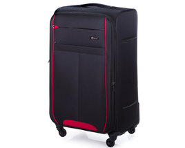 Średnia walizka miękka M Solier STL1311 czarno-czerwona